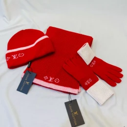 louis vuitton lv hat and echapres and glove set s_127aa75